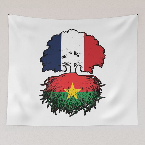 Item preview, Burkina Faso Burkinabe French France Tree Roots Flag designed and sold by FlagX.