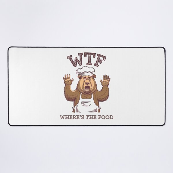 Item preview, Hungry Bear's Meltdown, WTF, Where’s the Food, funnyfits70, Humor, Funny, retro, vintage, funny quotes, animal humor, designed and sold by FunnyFits70.