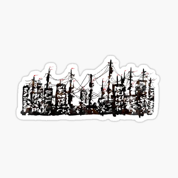 Inked Cityscape Sticker