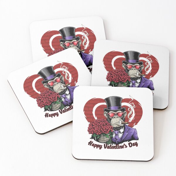 Item preview, Roses, Smoke, and Sass, The Valentine Ape, funnyfits70, Humor, Funny, retro, vintage, funny quotes, animal humor, designed and sold by FunnyFits70.