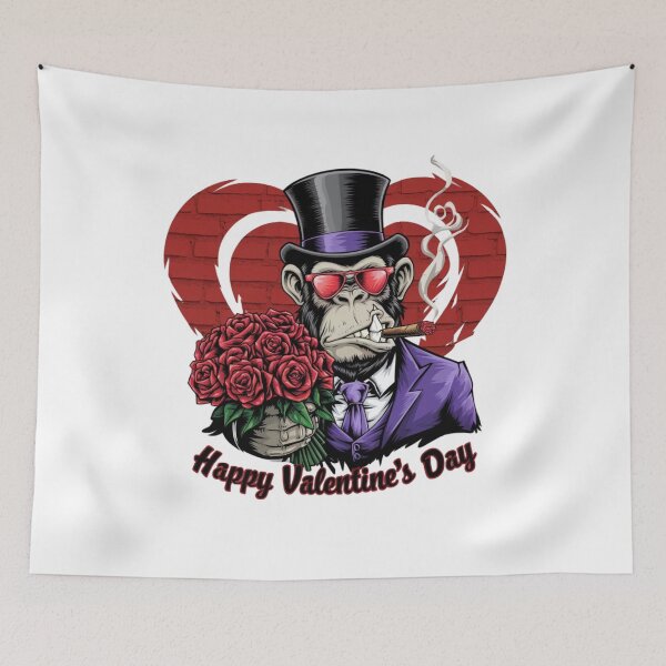 Item preview, Roses, Smoke, and Sass, The Valentine Ape, funnyfits70, Humor, Funny, retro, vintage, funny quotes, animal humor, designed and sold by FunnyFits70.