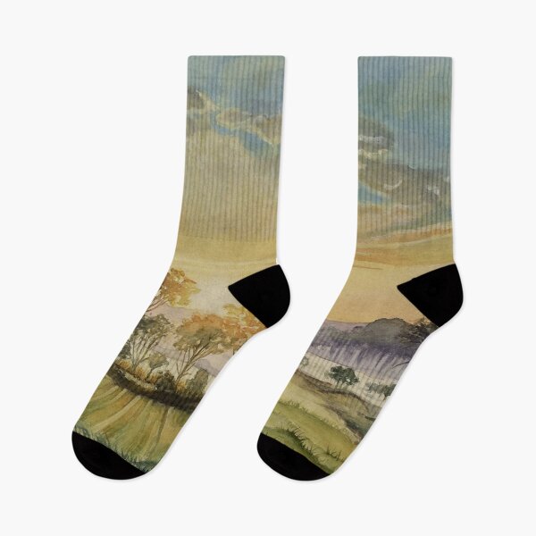 Item preview, Original watercolour of a misty country morning designed and sold by SueNiqueArt.