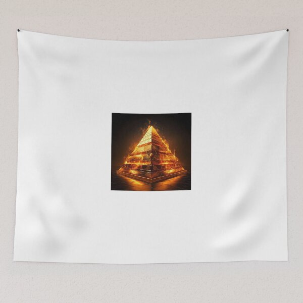 Item preview, Flaming Golden Pyramid designed and sold by enlightenedonez.