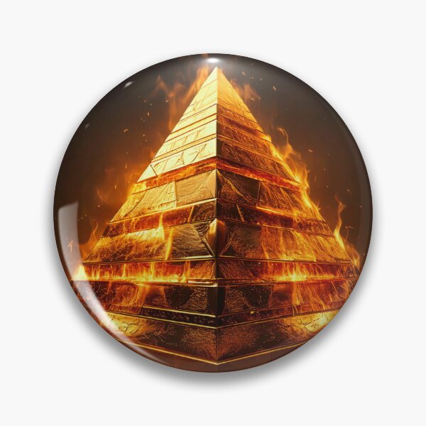 Item preview, Flaming Golden Pyramid designed and sold by enlightenedonez.