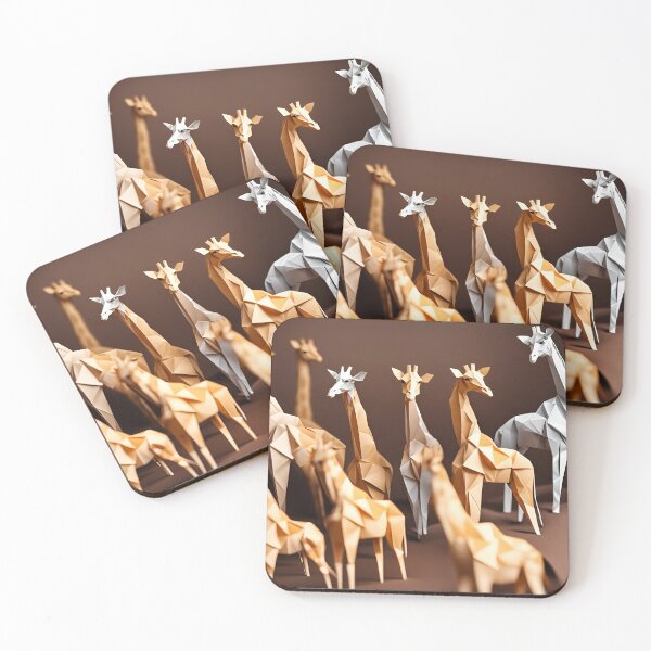 Item preview, Origami Art - Safari Majesty: Giraffes Gracefully Roaming the Wild Savannah designed and sold by ArtfulFolds.