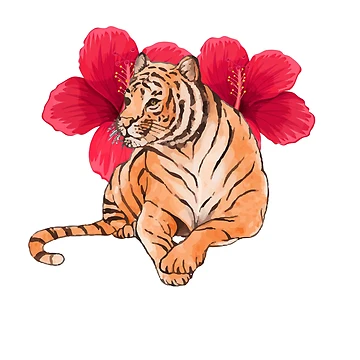 Artwork thumbnail, Amazing Tiger Sticker by hsstudio2025