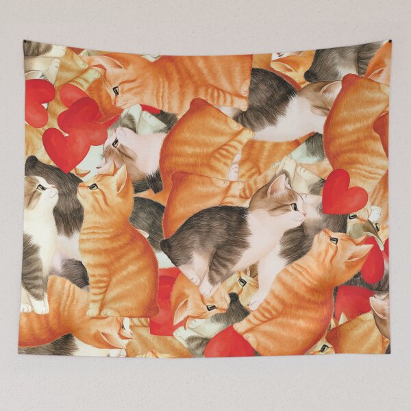 Aperçu de l'œuvre Des chats adorables partagent un moment d'amour créée et vendue par WPCreator.