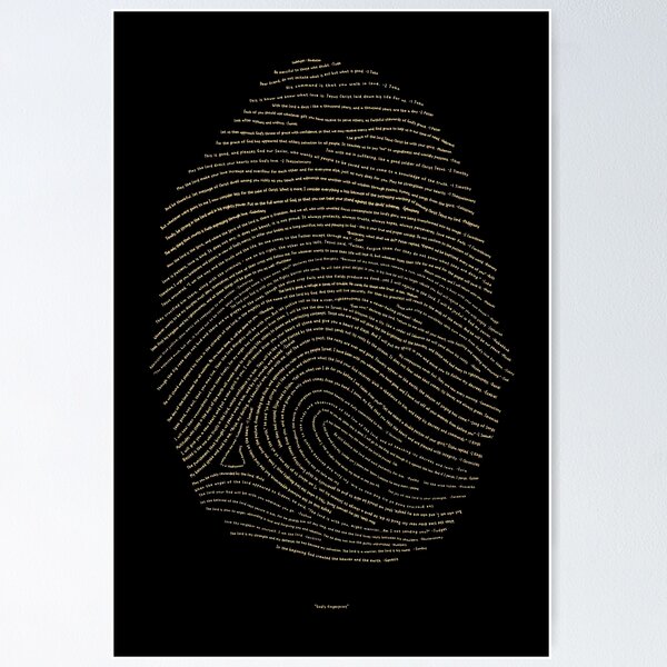Item preview, God's Fingerprint - Gold On Black designed and sold by rikcats.