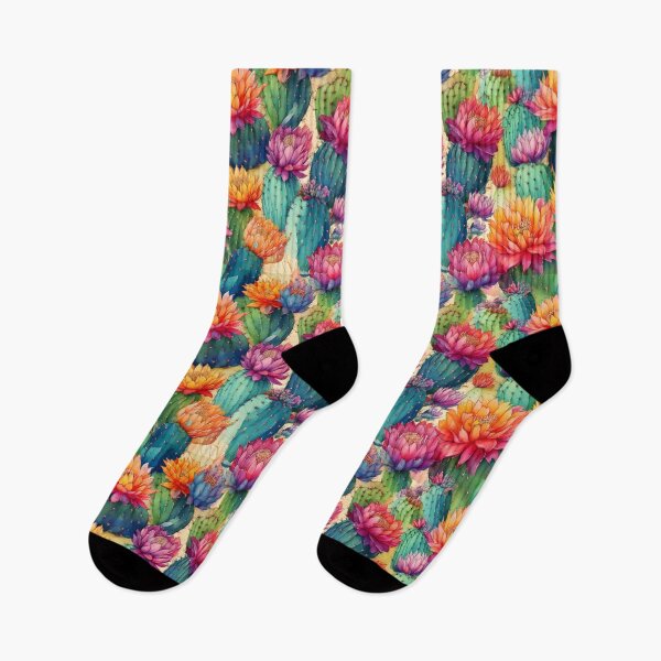 Item preview, Cactus blooms in rainbow colors with soft watercolor gradients designed and sold by Designbes.