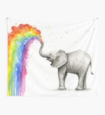 Baby-Elefant-Sprühregenbogen Wandbehang