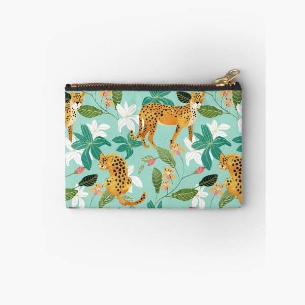 Item preview, Cheetah Jungle, Wildlife Nature Wild Cats Tigers Leopard Botanical Animals Mint Quirky Illustration designed and sold by 83oranges.com.