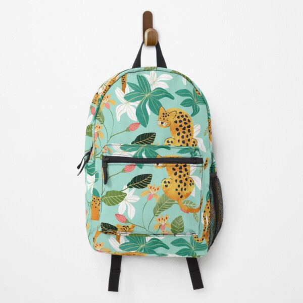 Item preview, Cheetah Jungle, Wildlife Nature Wild Cats Tigers Leopard Botanical Animals Mint Quirky Illustration designed and sold by 83oranges.com.