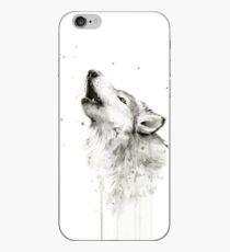 Wolf Howling Watercolor iPhone Case
