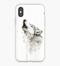 Wolf Howling Watercolor iPhone Case