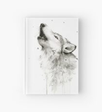 Wolf Howling Watercolor Hardcover Journal