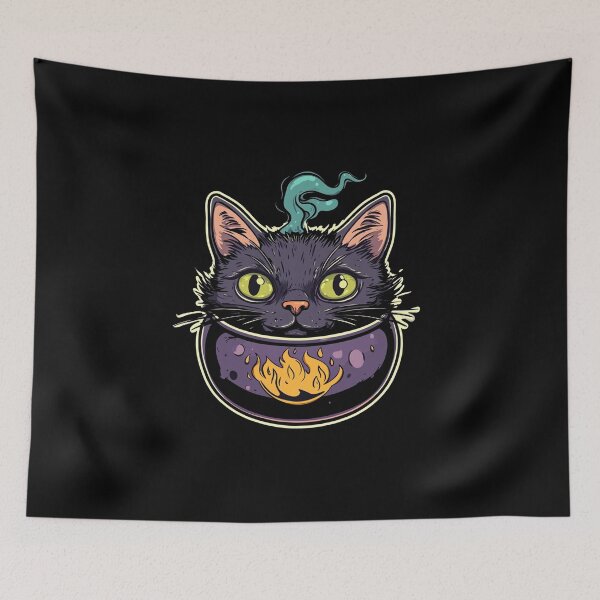 Item preview, Cat Boiler Cat Witch Halloween designed and sold by titanosdesign.