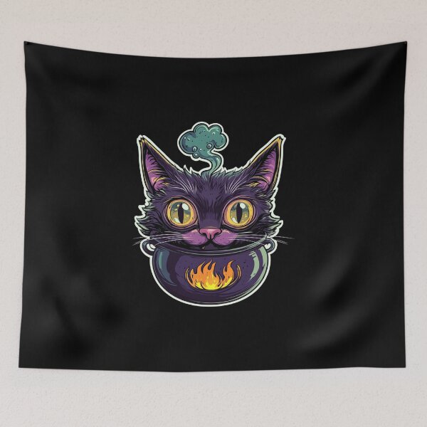 Item preview, Cat Boiler Cat Witch Halloween designed and sold by titanosdesign.