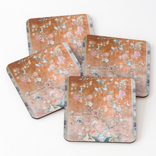 Item preview,  Chinese Silk Oriental Floral Birds Peachy Carpet Pattern designed and sold by GrinGalore.