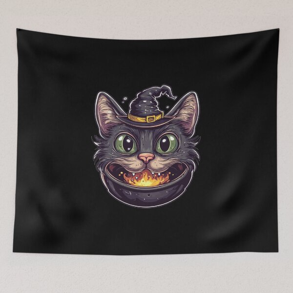 Item preview, Cat Boiler Cat Witch Halloween designed and sold by titanosdesign.