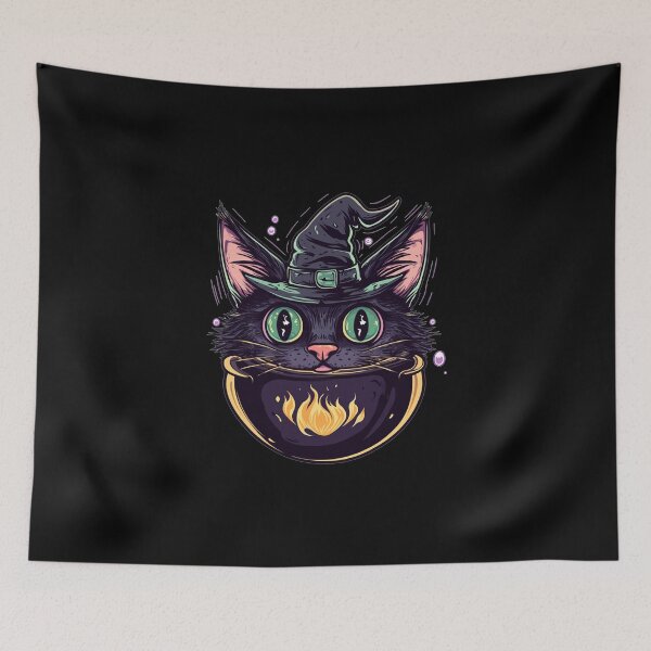 Item preview, Cat Boiler Cat Witch Halloween designed and sold by titanosdesign.