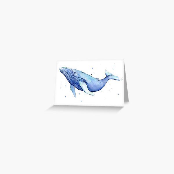 Item preview, Humpback Whale Blue Watercolor Painting designed and sold by Olga Shvartsur.