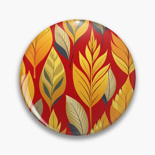Artikelvorschau, Leuchtend rotes und goldenes Blattmuster auf leuchtend rotem Hintergrund entworfen und verkauft von Kenza-Store.