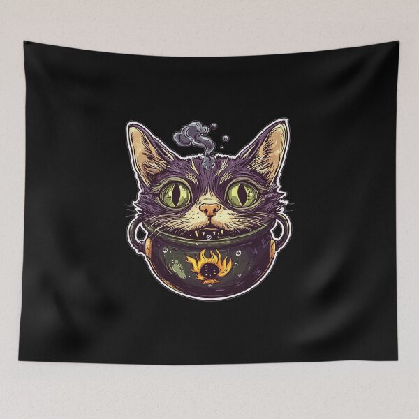 Item preview, Cat Boiler Cat Witch Halloween designed and sold by titanosdesign.