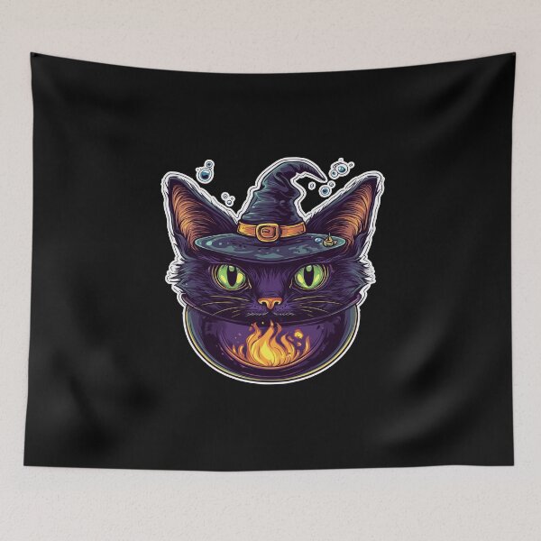 Item preview, Cat Boiler Cat Witch Halloween designed and sold by titanosdesign.