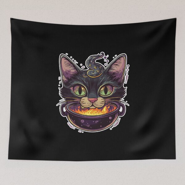Item preview, Cat Boiler Cat Witch Halloween designed and sold by titanosdesign.
