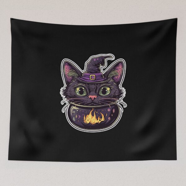 Item preview, Cat Boiler Cat Witch Halloween designed and sold by titanosdesign.