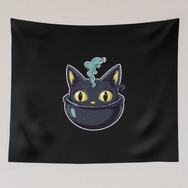 Item preview, Cat Boiler Cat Witch Halloween designed and sold by titanosdesign.