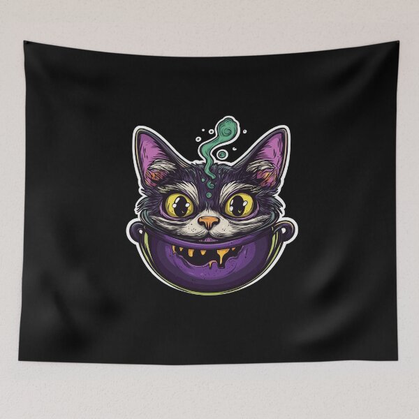 Item preview, Cat Boiler Cat Witch Halloween designed and sold by titanosdesign.