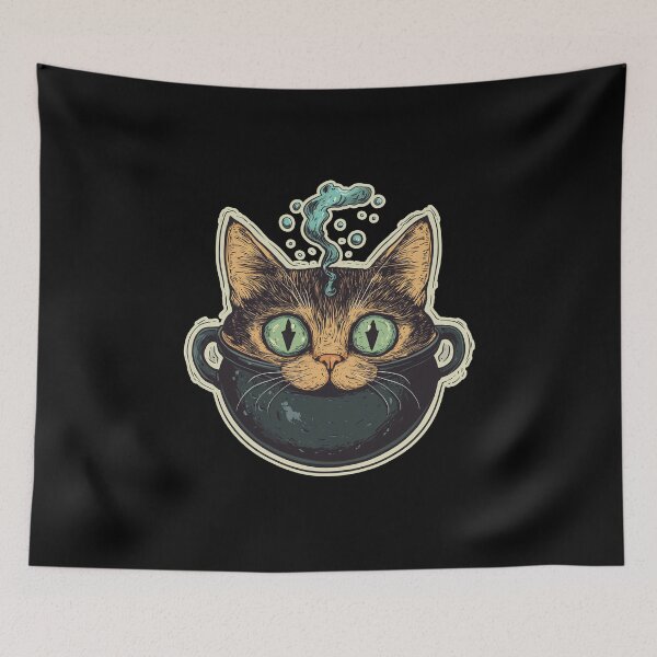 Item preview, Cat Boiler Cat Witch Halloween designed and sold by titanosdesign.