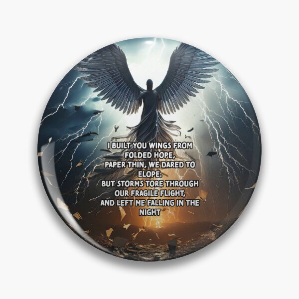 Item preview, Paper Wings Torn - Broken Heart Poetry Art Work designed and sold by Unwind-Art-Work.