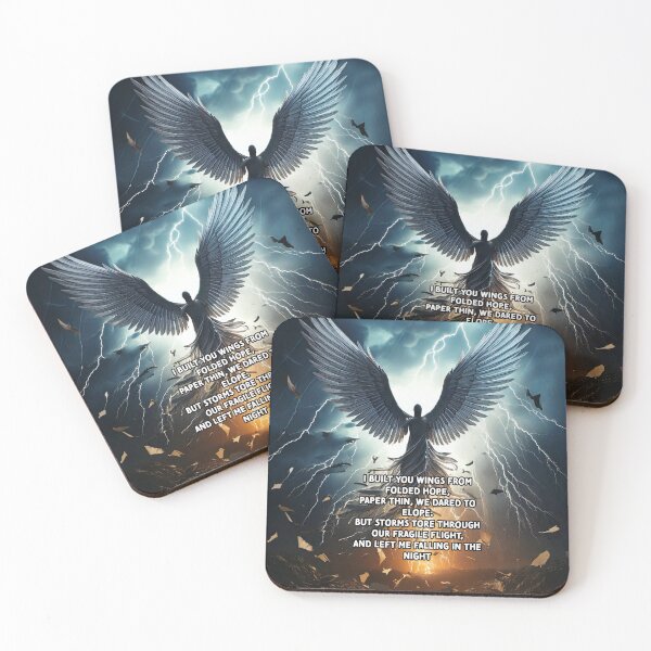 Item preview, Paper Wings Torn - Broken Heart Poetry Art Work designed and sold by Unwind-Art-Work.