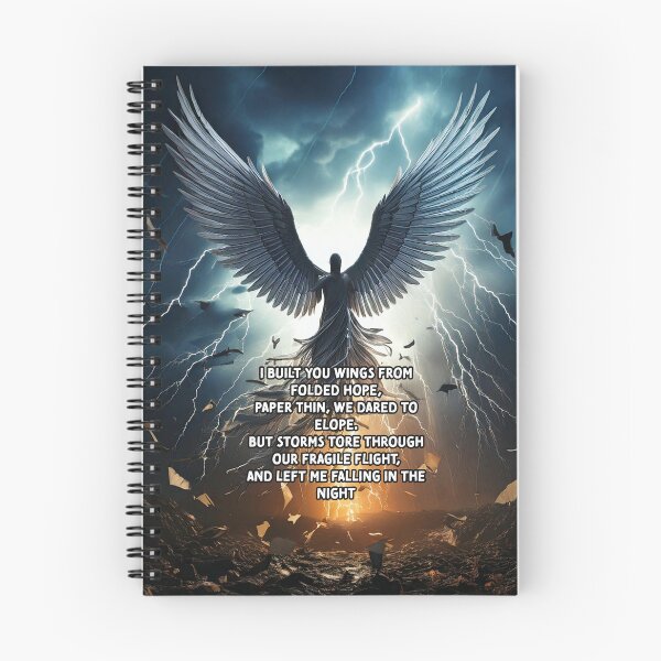 Item preview, Paper Wings Torn - Broken Heart Poetry Art Work designed and sold by Unwind-Art-Work.