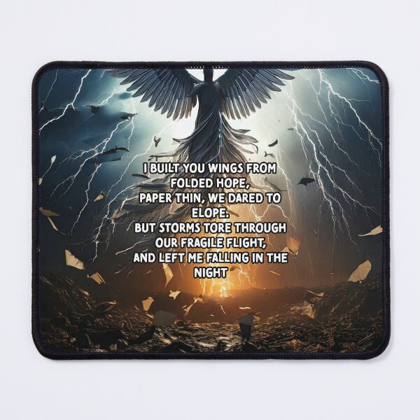 Item preview, Paper Wings Torn - Broken Heart Poetry Art Work designed and sold by Unwind-Art-Work.