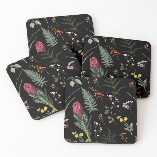 Item preview, Simple herbal pattern with protea flowers and Eucalyptus silver dollar. designed and sold by MatyKotiv.