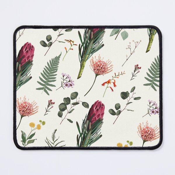 Item preview, Simple herbal pattern with protea flowers and Eucalyptus silver dollar. designed and sold by MatyKotiv.