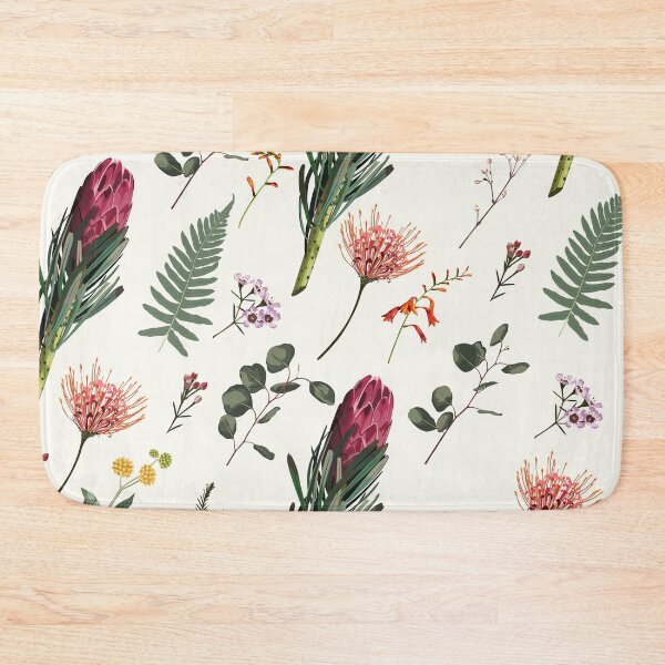 Item preview, Simple herbal pattern with protea flowers and Eucalyptus silver dollar. designed and sold by MatyKotiv.