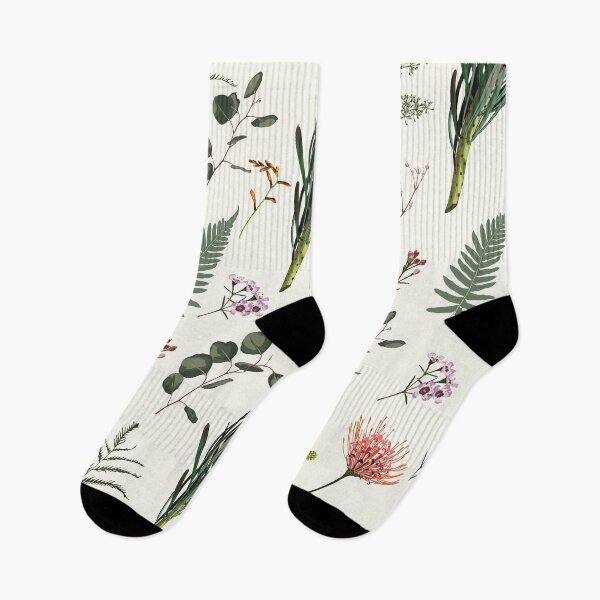 Item preview, Simple herbal pattern with protea flowers and Eucalyptus silver dollar. designed and sold by MatyKotiv.