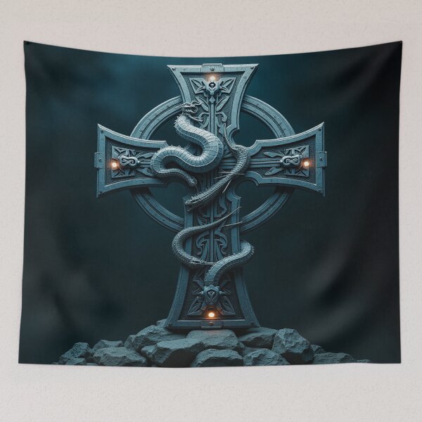 Item preview, Old Style Celtic Cross With Dragon designed and sold by leen12 Art Designs Prints.
