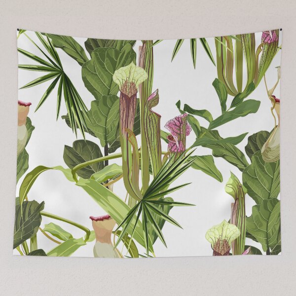 Item preview,  Jungle rainforest. Sarracenia, genus of carnivorous plants. Monkey cups exotic plant. designed and sold by MatyKotiv.