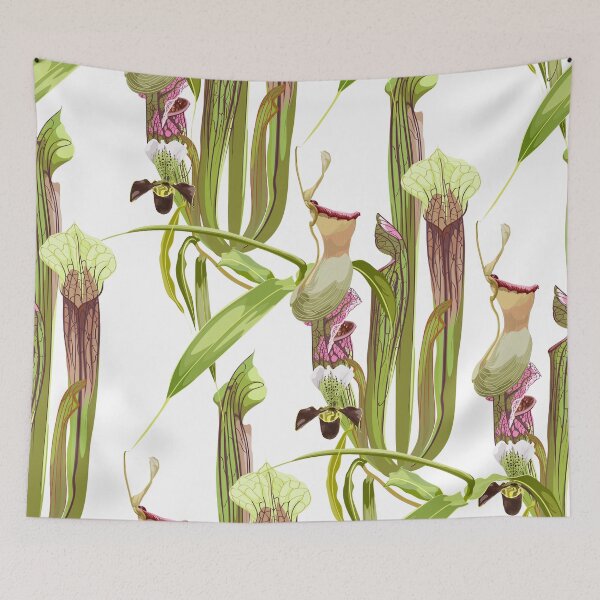 Item preview, Jungle rainforest. Sarracenia, genus of carnivorous plants and orchids. designed and sold by MatyKotiv.