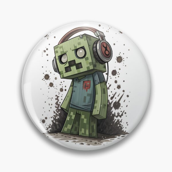 Item preview, Cool Minecraft Zombie wearing headphones designed and sold by glenwith1na.
