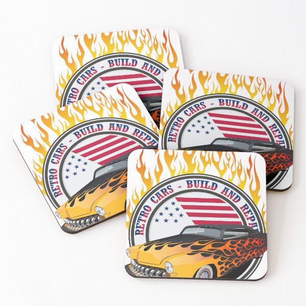 Item preview, hot rod style vintage car flame retro cars build repairs designed and sold by Achille3777.