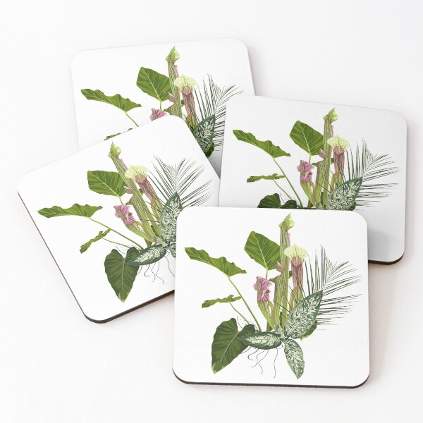 Item preview, Tropical bouquet with exotic Sarracenia and green  leaves. designed and sold by MatyKotiv.