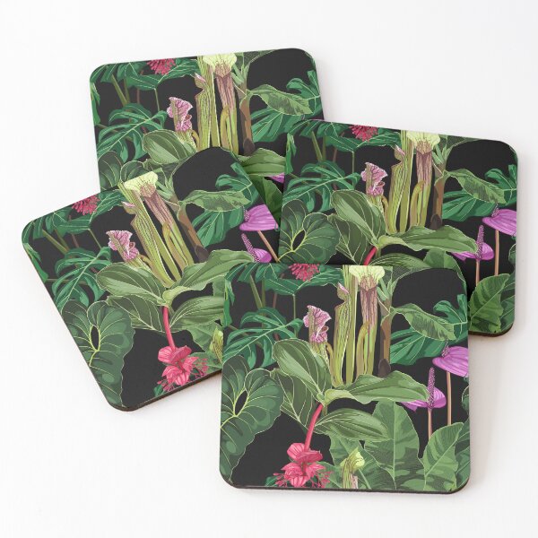 Item preview, Jungle rainforest. Sarracenia, genus of carnivorous plants, monstera, palms, flowers.  designed and sold by MatyKotiv.