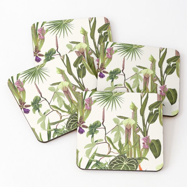 Item preview, Jungle rainforest. Sarracenia, genus of carnivorous plants, palms and flowers. designed and sold by MatyKotiv.