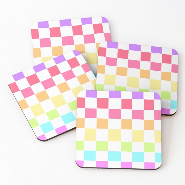 Item preview, Pastel Rainbow and White Checkers  designed and sold by JaygiesDesign.